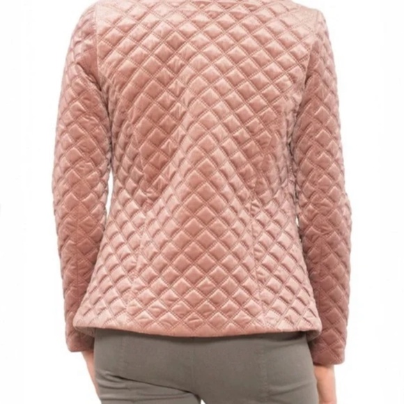 Willow & Clay quilted velvet one button blazer jacket women's Sz Medium - Picture 2 of 5